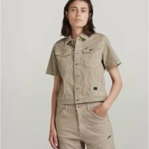 G Star Raw Arc Denim Jacket Worn in Berge Cruise Stretch Canvas Ret $180